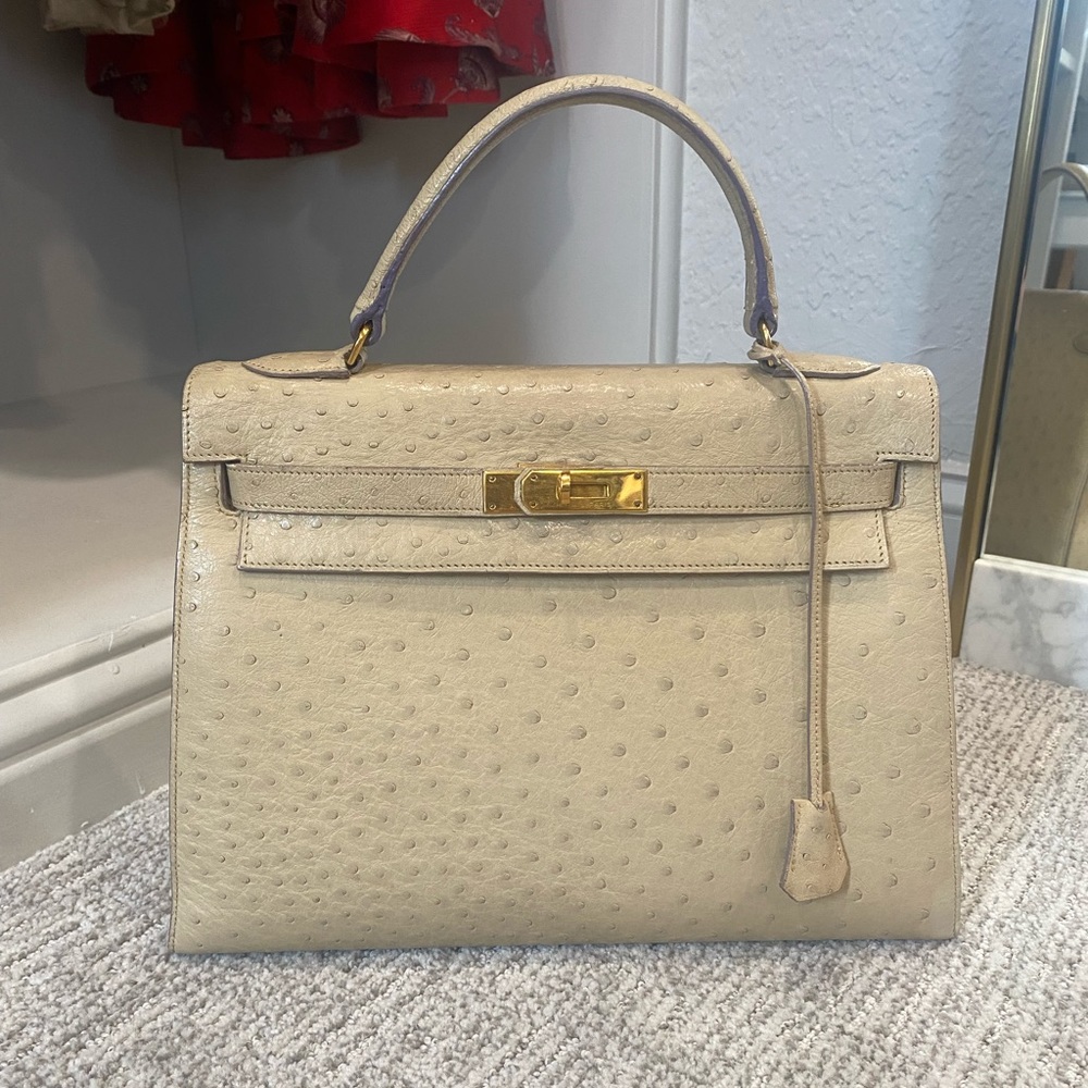 Hermès Vintage Kelly Sellier 32 in Ostrich
